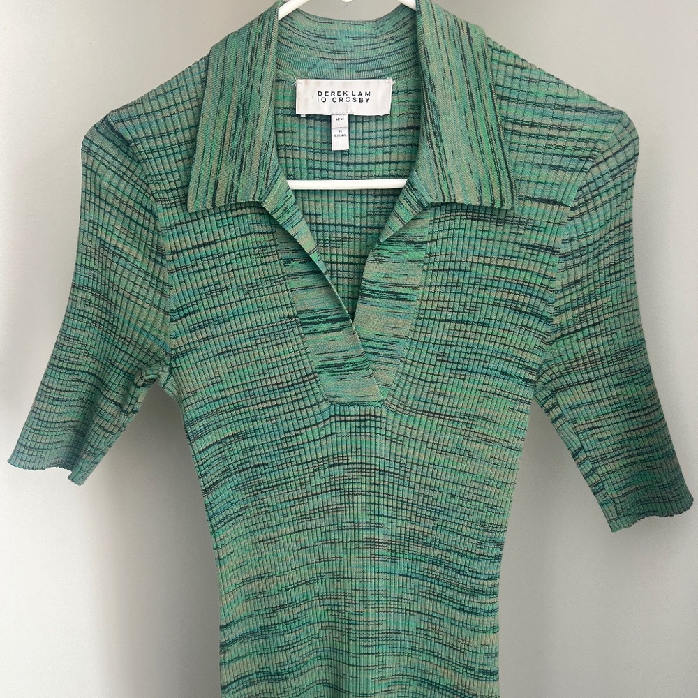 Derek Lam Crosby Women’s Medium Striped Green Maxi Dress